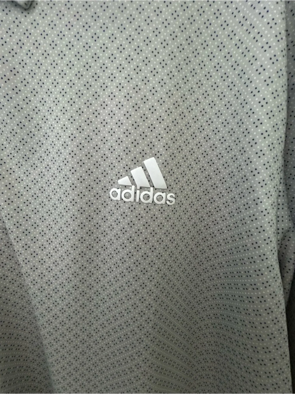 adidas Men’s Light Gray Micro-Pattern Polo